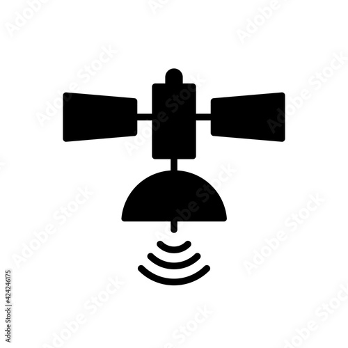 Satellite vector flat glyph icon. Navigation sign