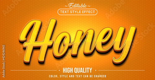 Editable text style effect - Honey text style theme.