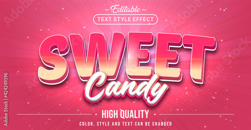 Editable text style effect - Sweet Candy text style theme.