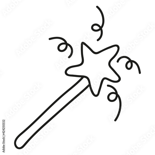 magic wand in doodle style