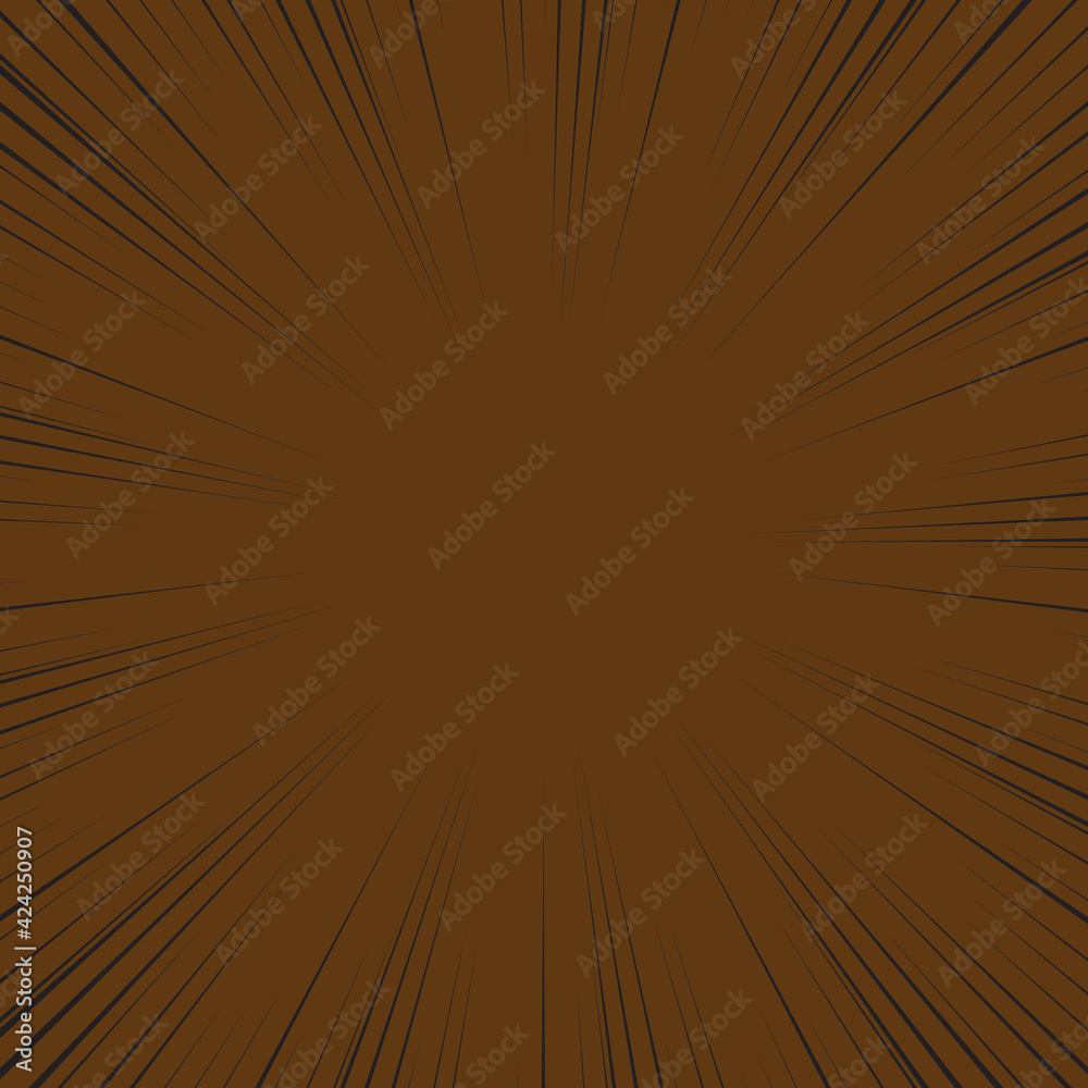 Obraz premium Speed Line background. Vector illustration. Comic book black and brown radial lines background.