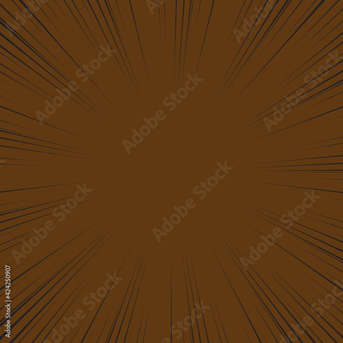 Speed Line background. Vector illustration. Comic book black and brown radial lines background.