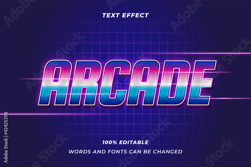 Retro Arcade Vector Editable Text Effect