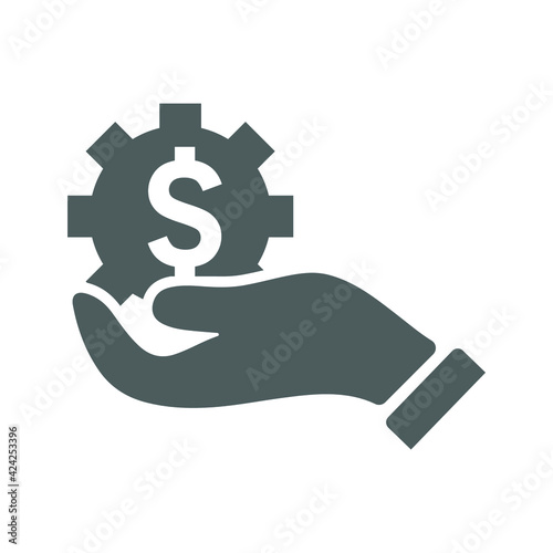 Business tools, financial support icon. Simple gray color vector graphics.