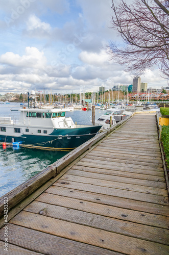 Sea walk at the Sutcliff Park on Granville Island in Downtown of Vancouver, Canada. © karamysh
