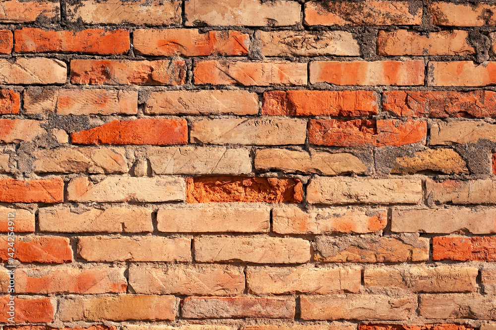 Old block wall full-frame view Old block wall full-frame view