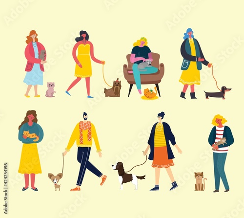 People holding a cute cat in her lap.