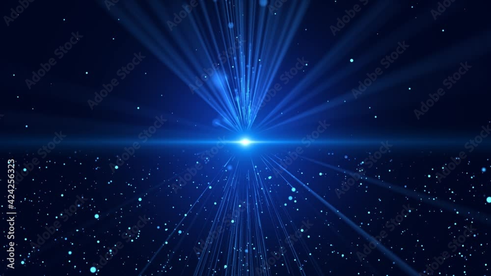 Particles Blue event game trailer titles cinematic concert stage background loop. spectacular motion graphics background. awards ceremony, nightclub entertainment, fashion show or other festive events