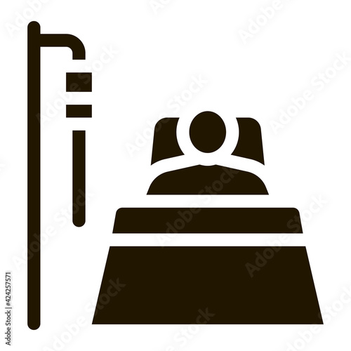 patient in resuscitation glyph icon vector. patient in resuscitation sign. isolated symbol illustration