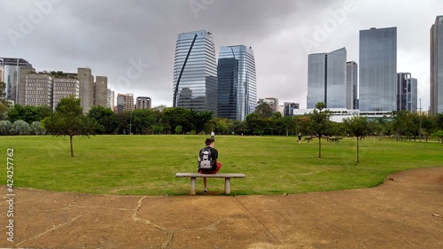 Man sit in the park