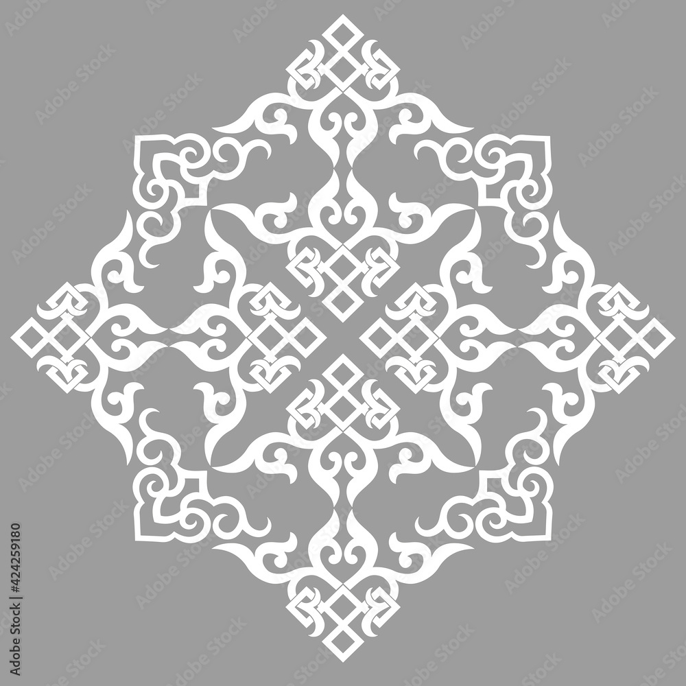 vector oriental chinese ornament, asian traditional pattern, floral vintage element, cut silhouette, ornament central asia, applique work, mongolian ornament