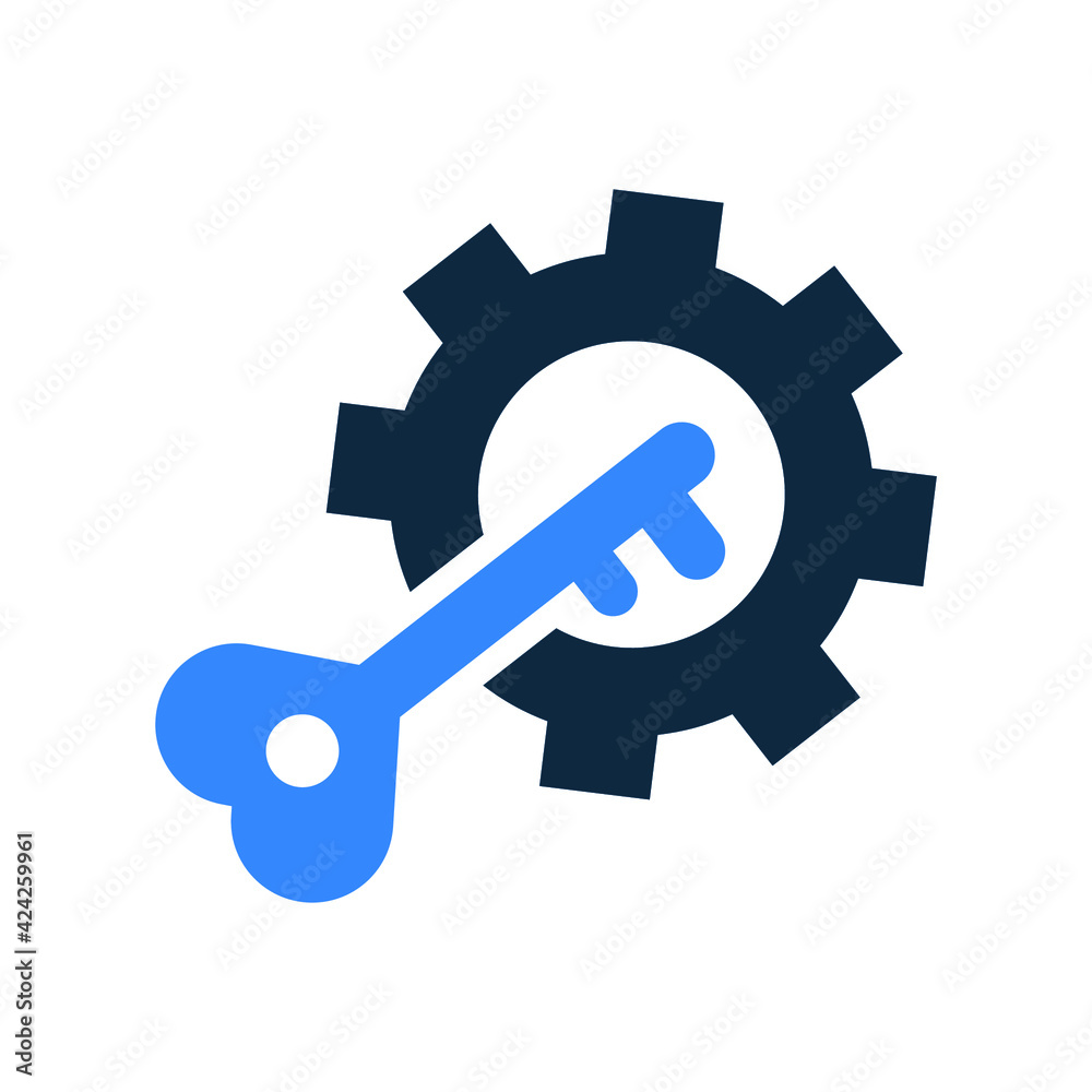 Security key, settings, protection icon. Simple vector on isolated white background. Security key, settings, protection icon. Simple vector on isolated white background.