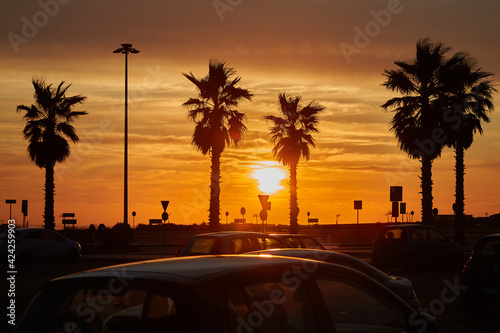 Sunset in Ragusa/Sicily/Italy on a parking lot. Can parking lots be romantic? Yes.