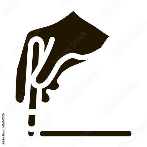 surgeon marks site of incision glyph icon vector. surgeon marks site of incision sign. isolated symbol illustration
