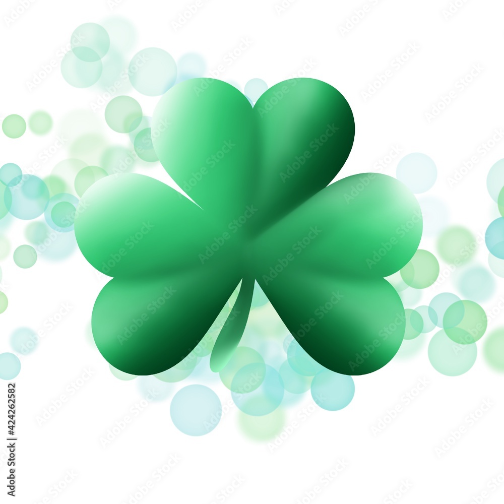 St. Patrick's Day decoration. Cloverlist. March 17. Important day.On white background St. Patrick's Day decoration. Cloverlist. March 17. Important day.On white background
