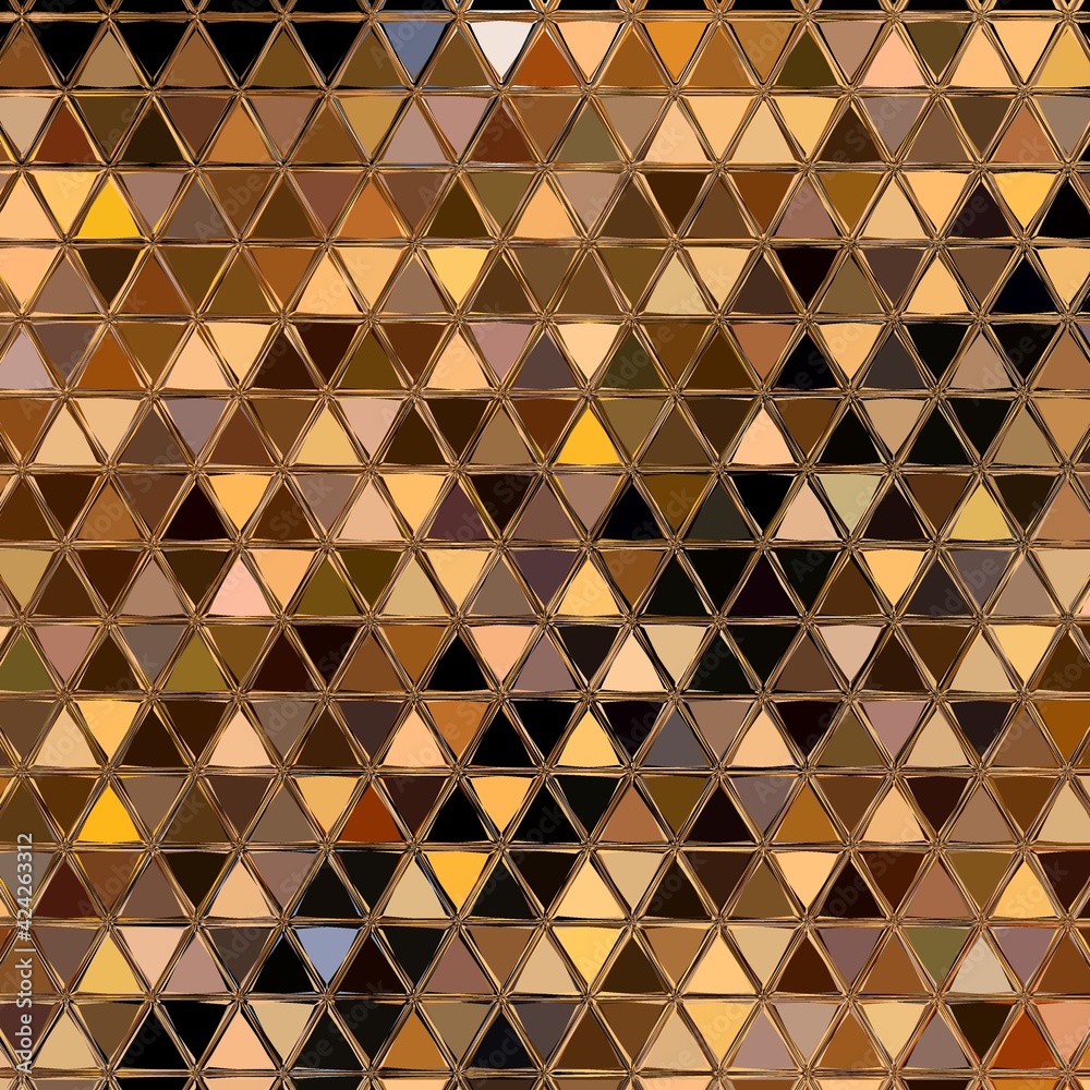 mosaic tiles of triangular shapes in shades of copper tawny brown orange and grey colours
mosaic tiles of triangular shapes in shades of copper tawny brown orange and grey colours