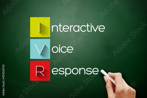 IVR - Interactive Voice Response acronym, technology concept background on blackboard photo