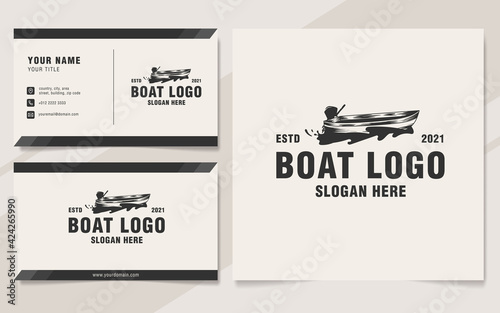 Vintage boat logo template monogram style