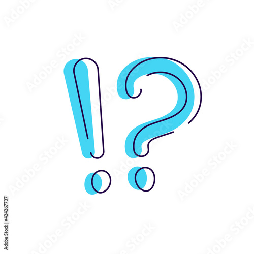 Question and exclamation mark simple glyph