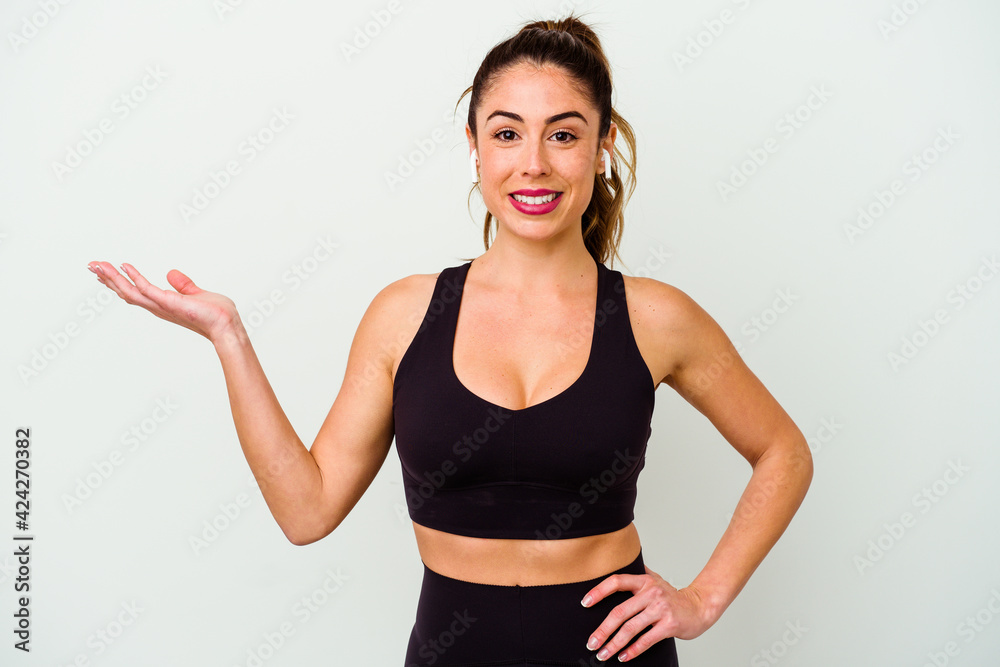 Young sport caucasian woman isolated on white background Young sport caucasian woman isolated on white background