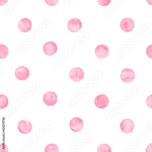 Polka dot pink watercolor s...