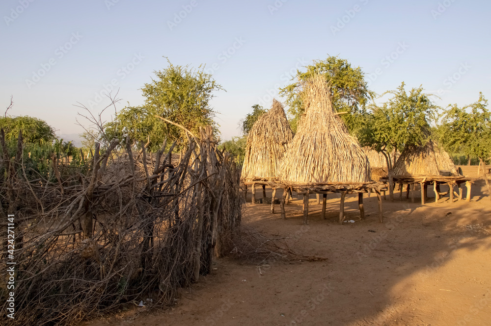Traditional village house in Ethiopia. Africa, Ethiopia Traditional village house in Ethiopia. Africa, Ethiopia