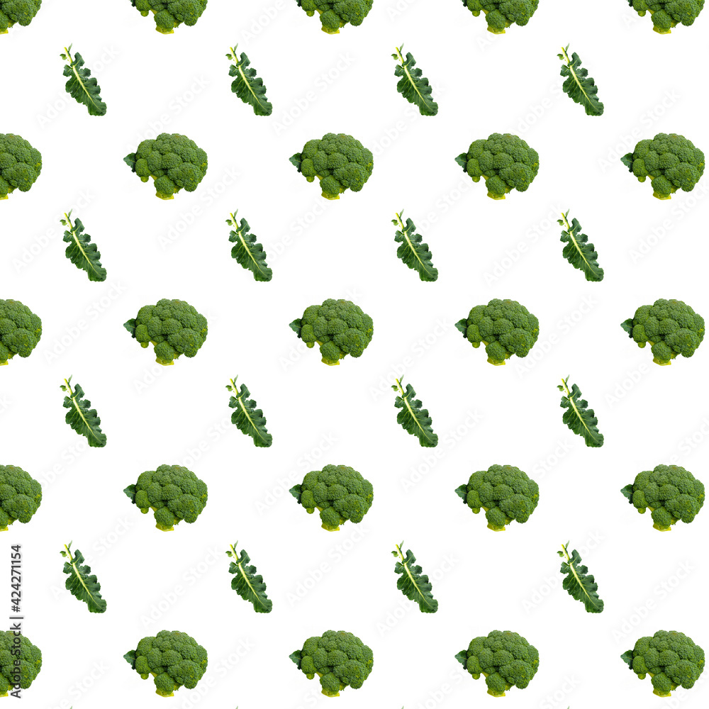 Broccoli seamless pattern isolated . Vegetable pattern Broccoli seamless pattern isolated . Vegetable pattern