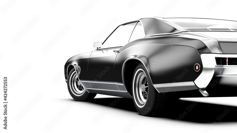 OId generic black unbranded car isolated on a white background