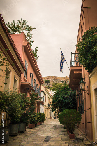 Fototapeta Naklejka Na Ścianę i Meble -  Traditional cycladic buildings at Anafiotika of Athens city