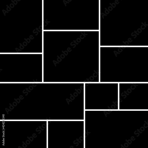 Vector 12 frames photo collage. Template of moodboard.