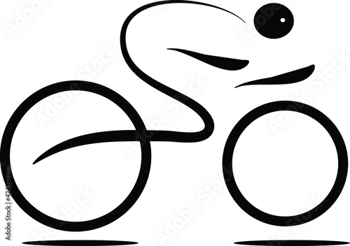  logo bicyclist
sportsman cyclist  and bicycle