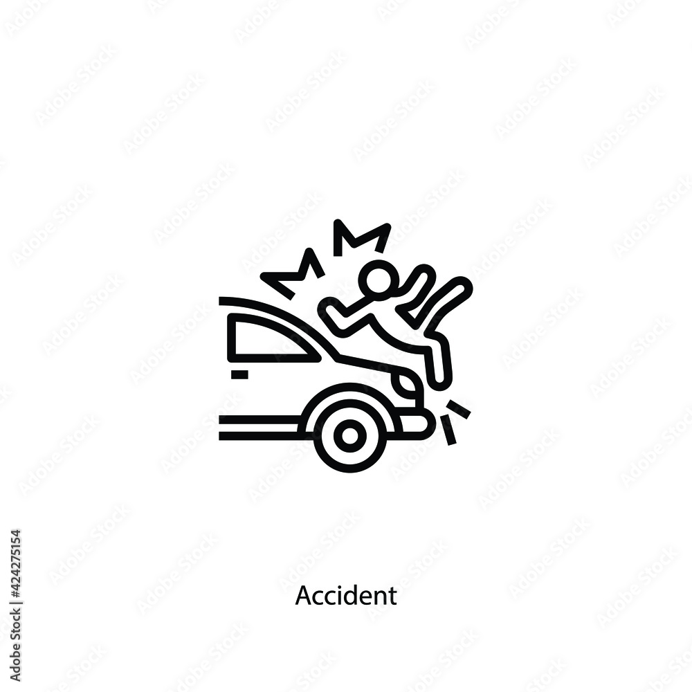 accident  icon vector sign symbol