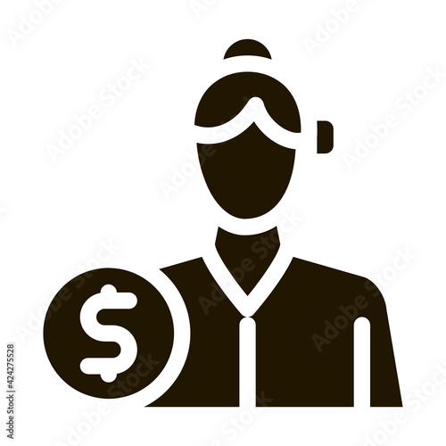 businesswoman profession glyph icon vector. businesswoman profession sign. isolated symbol illustration