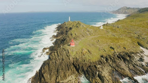 Punta Robaleira lighthouse in Pontevedra Galicia Spain photo