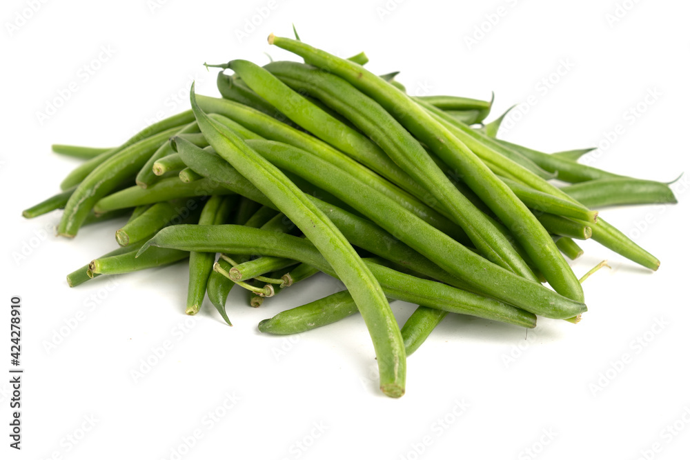 green beans isolated on white background green beans isolated on white background