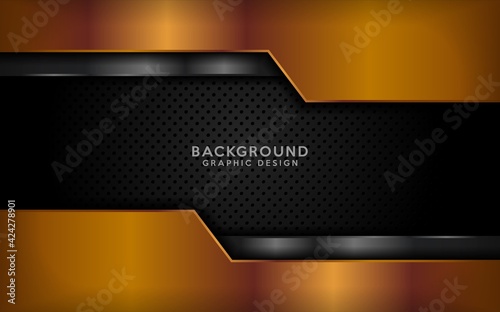 Modern Golden and Dark Combination Overlap Textured Layer Background Design. Vector Creative Background Illustration.
