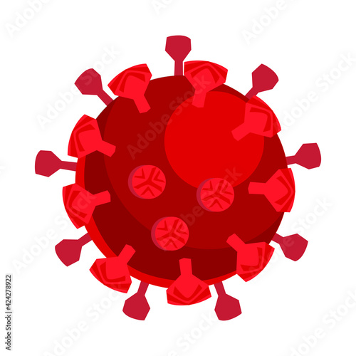 Coronavirus disease COVID-19 infection medical with typography and copy space. The new official name for Coronavirus disease named COVID-19, pandemic risk. Red. Stock Vector Illustration.