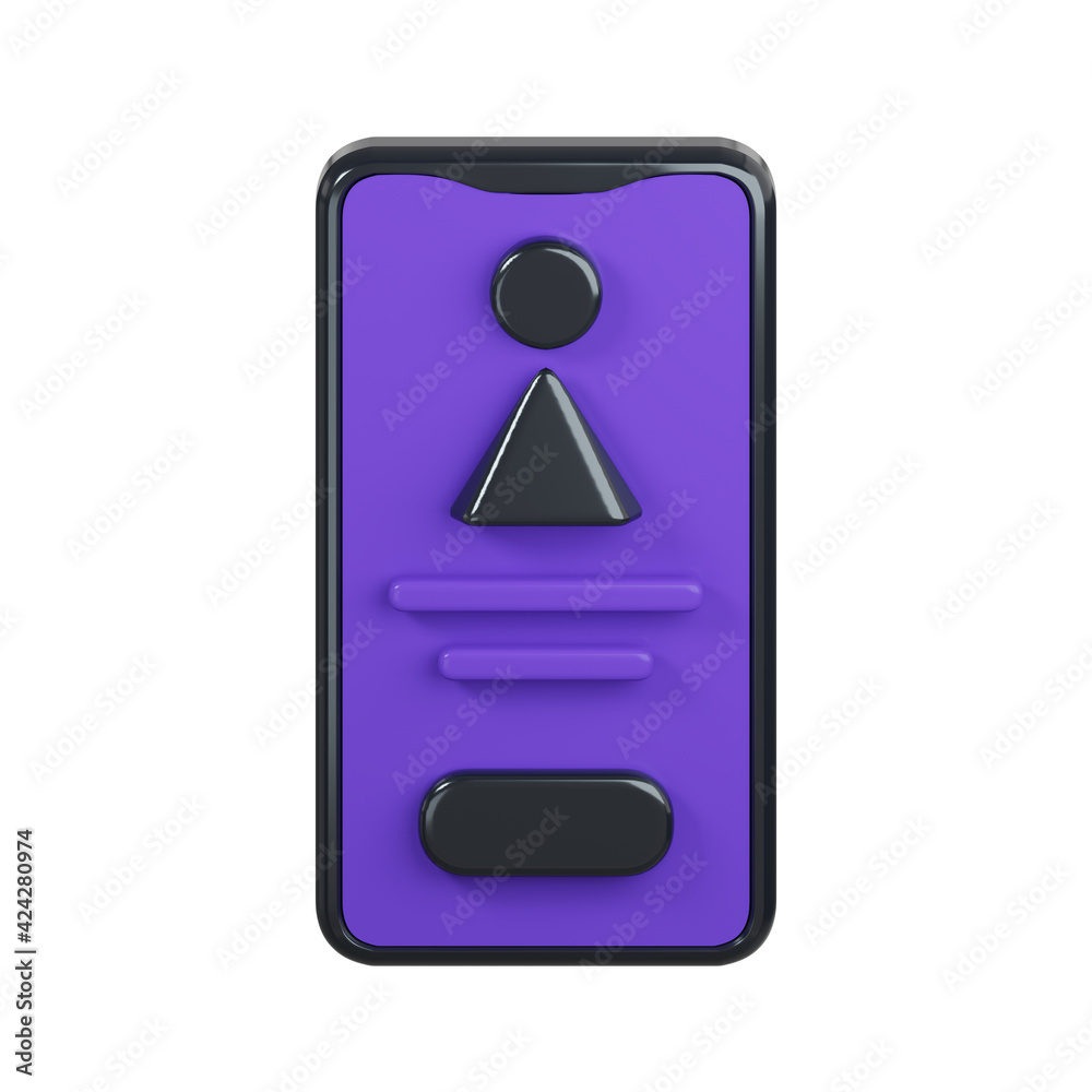 3d render of Phone and user account. Business and Finance concept.