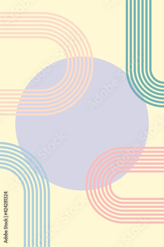 Cute simple minimalistic abstract boho posters. Vector illustration