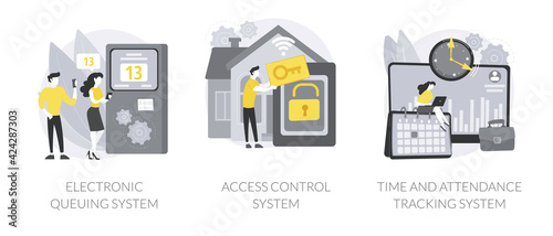 Digital tracking systems abstract concept vector illustrations.