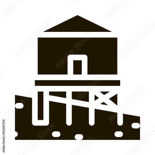 mixed type of built foundation glyph icon vector. mixed type of built foundation sign. isolated symbol illustration