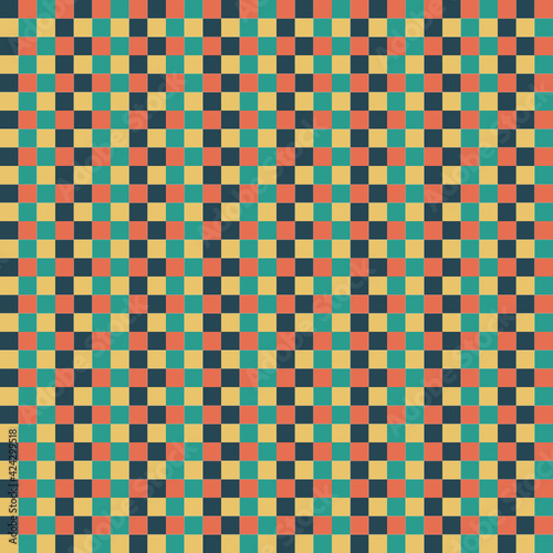 Cuadros en diferentes colores formando un conjunto estilo ajedrez