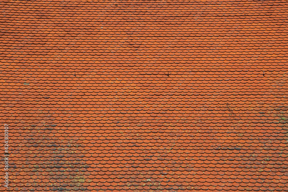Red roof tiles texture pattern for background