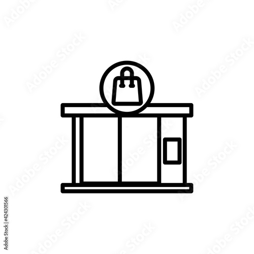 shopping store outline Icon.e commerce vector illustration on white background
