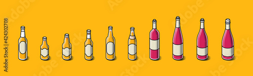 Beer and wine bottles