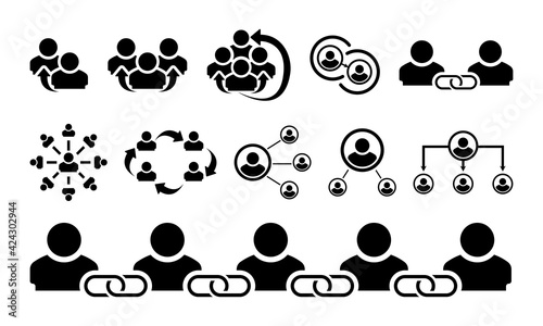 Referral Icon Set Vector Template. Business Success Idea Icon.
