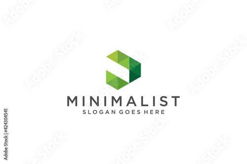 Abstract Initial Letter D Logo. Usable for Business, Technology and Branding Logos. Flat Vector Logo Design Template Element.