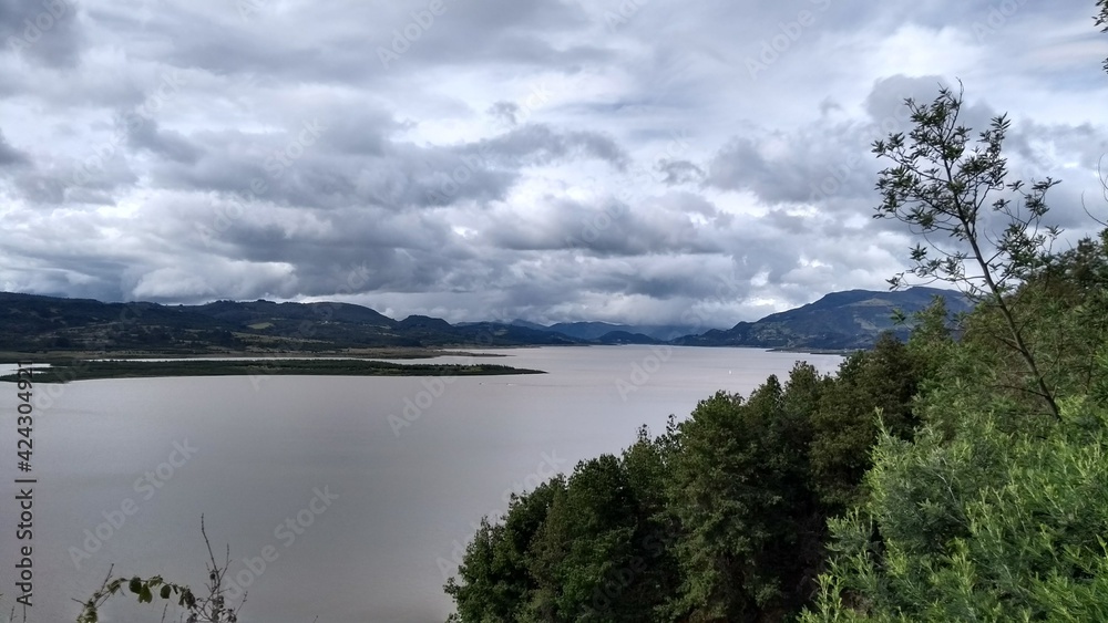 clouds over lake