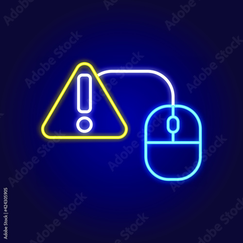 Computer mouse breakdown linear icon. Error. Thin line customizable illustration. Contour symbol. Vector isolated outline drawing. Editable stroke