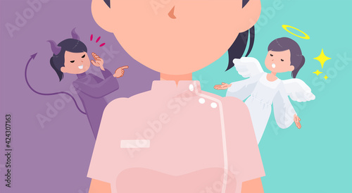 flat type medical staff woman_Angel-Devil